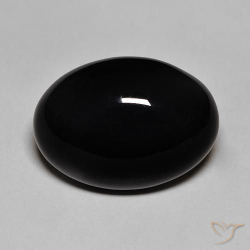 11.40ct 자연스러운 검은색 오닉스, 타원형, 불투명체
