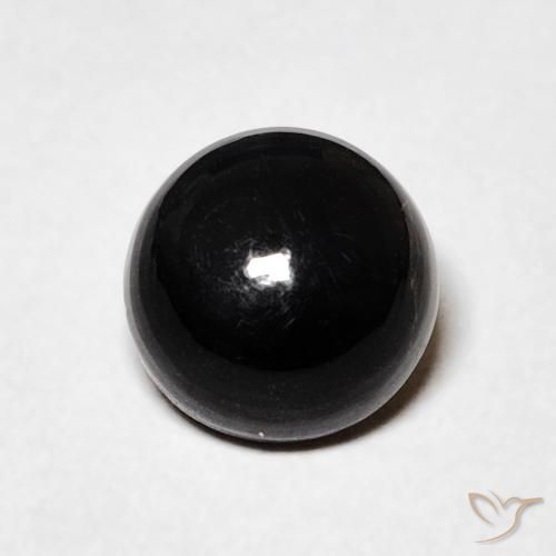 1.37ct 자연스러운 검은색 오닉스, 둥근, 불투명체