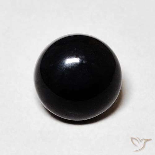 1.42ct 자연스러운 검은색 오닉스, 둥근, 불투명체