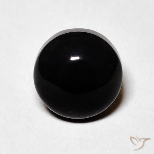 1.59ct 자연스러운 검은색 오닉스, 둥근, 불투명체