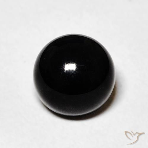 1.48ct 자연스러운 검은색 오닉스, 둥근, 불투명체