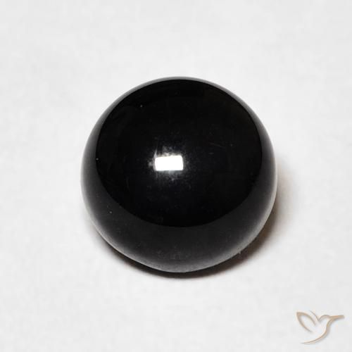 1.23ct 자연스러운 검은색 오닉스, 둥근, 불투명체