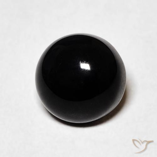 1.61ct 자연스러운 검은색 오닉스, 둥근, 불투명체