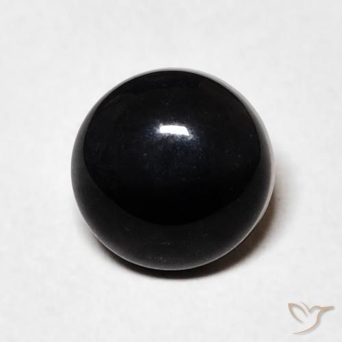 1.58ct 자연스러운 검은색 오닉스, 둥근, 불투명체