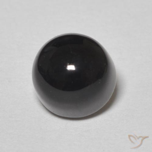 1.43ct 자연스러운 검은색 오닉스, 둥근, 불투명체