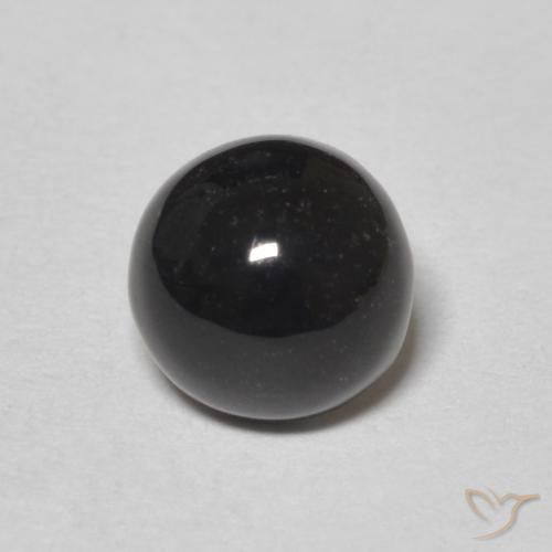 1.12ct 자연스러운 검은색 오닉스, 둥근, 불투명체
