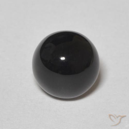 1.03ct 자연스러운 검은색 오닉스, 둥근, 불투명체