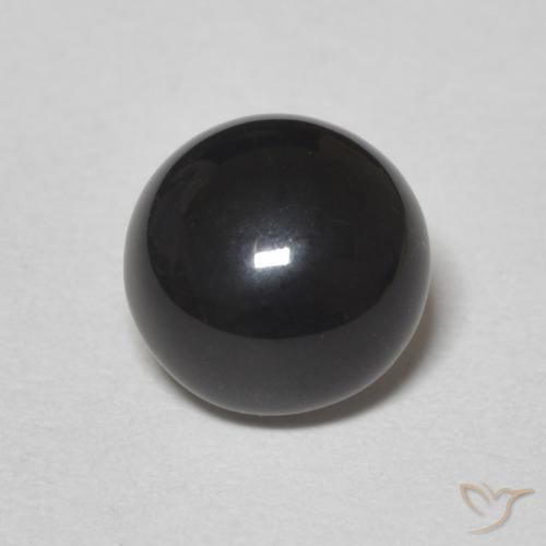1.08ct 자연스러운 검은색 오닉스, 둥근, 불투명체