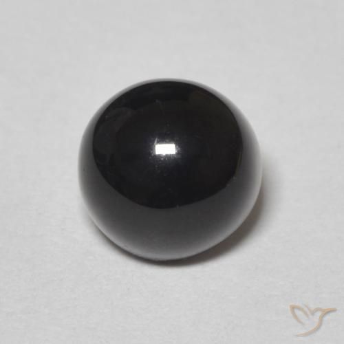 1.31ct 자연스러운 검은색 오닉스, 둥근, 불투명체