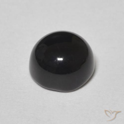 1.31캐럿 천연 검은색 오닉스, 둥근, 불투명체