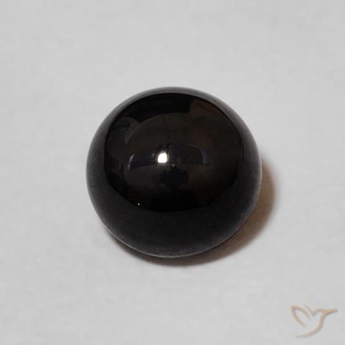 0.99ct 자연스러운 검은색 오닉스, 둥근, 불투명체