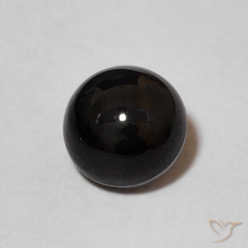 0.99캐럿 천연 검은색 오닉스, 둥근, 불투명체