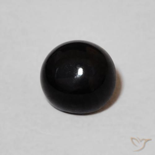 0.60ct 자연스러운 검은색 오닉스, 둥근, 불투명체
