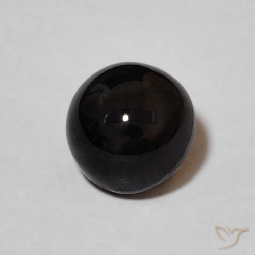 1.20캐럿 천연 검은색 오닉스, 둥근, 불투명체