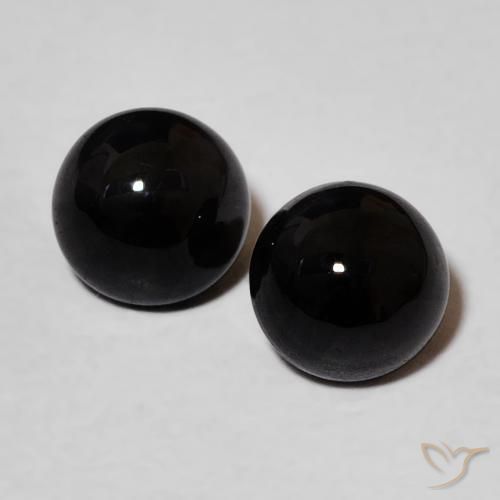 1.96ctw 자연스러운 검은색 오닉스, 둥근, 불투명체