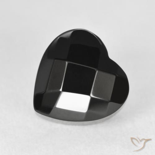 4.40ct 자연스러운 검은색 오닉스, 마음, 불투명체