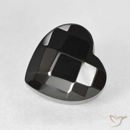 4.36ct 자연스러운 검은색 오닉스, 마음, 불투명체
