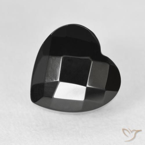 4.46ct 자연스러운 검은색 오닉스, 마음, 불투명체