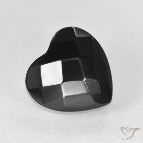 4.46ct 자연스러운 검은색 오닉스, 마음, 불투명체