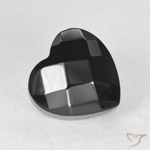 4.12ct 자연스러운 검은색 오닉스, 마음, 불투명체