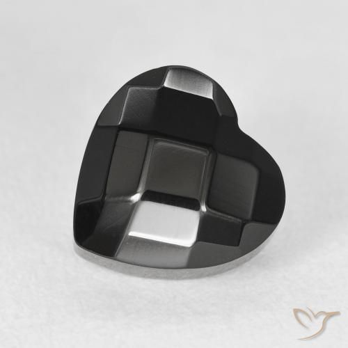 4.19ct 자연스러운 검은색 오닉스, 마음, 불투명체