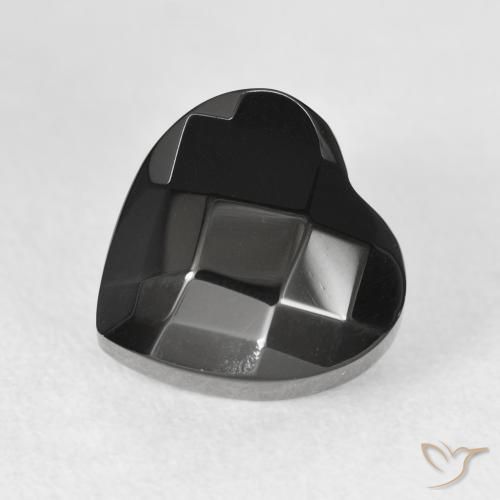 4.33ct 자연스러운 검은색 오닉스, 마음, 불투명체