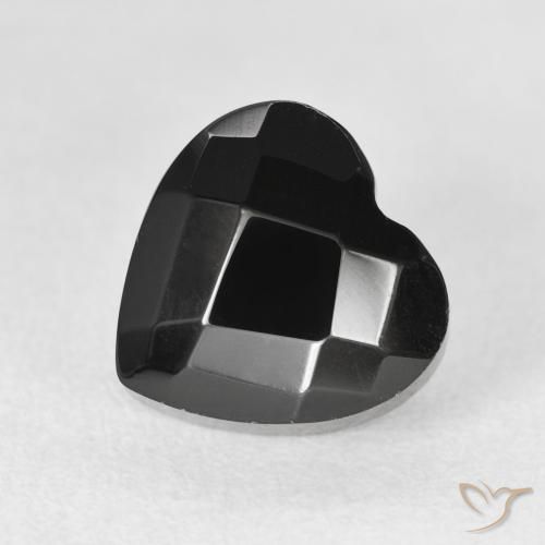 4.19ct 자연스러운 검은색 오닉스, 마음, 불투명체