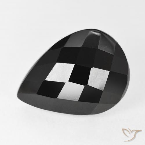 9.97ct 자연스러운 검은색 오닉스, 배 모양, 불투명체