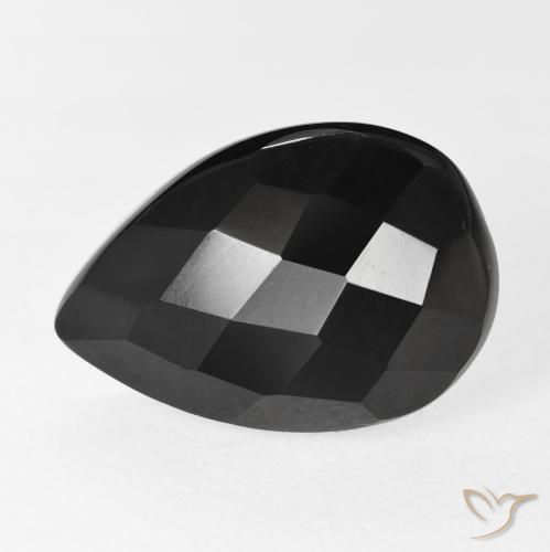 8.80ct 자연스러운 검은색 오닉스, 배 모양, 불투명체