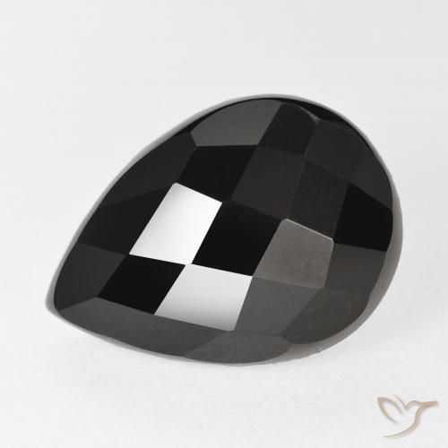 10.04ct 자연스러운 검은색 오닉스, 배 모양, 불투명체