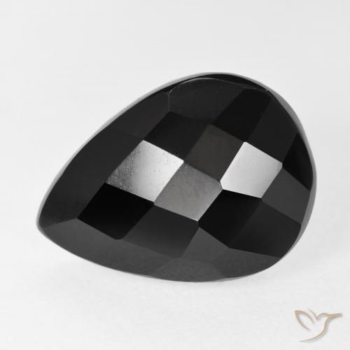 9.80ct 자연스러운 검은색 오닉스, 배 모양, 불투명체