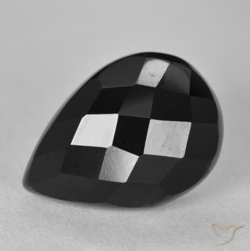 9.32ct 자연스러운 검은색 오닉스, 배 모양, 불투명체