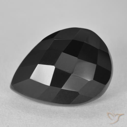 9.20ct 자연스러운 검은색 오닉스, 배 모양, 불투명체