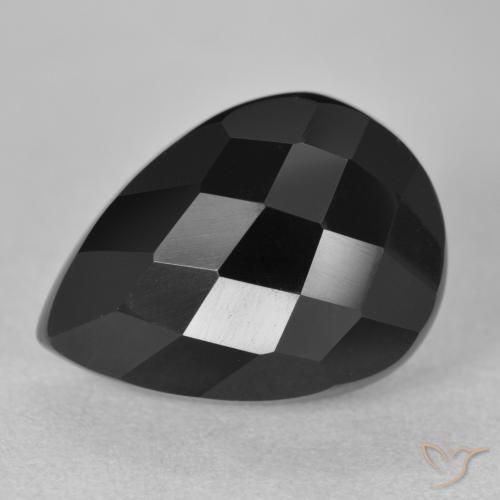 10.44ct 자연스러운 검은색 오닉스, 배 모양, 불투명체