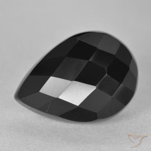 9.31ct 자연스러운 검은색 오닉스, 배 모양, 불투명체
