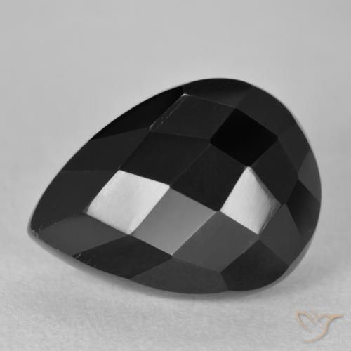10.30ct 자연스러운 검은색 오닉스, 배 모양, 불투명체