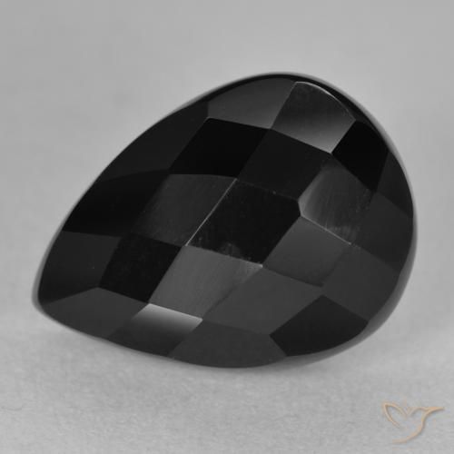 9.95ct 자연스러운 검은색 오닉스, 배 모양, 불투명체