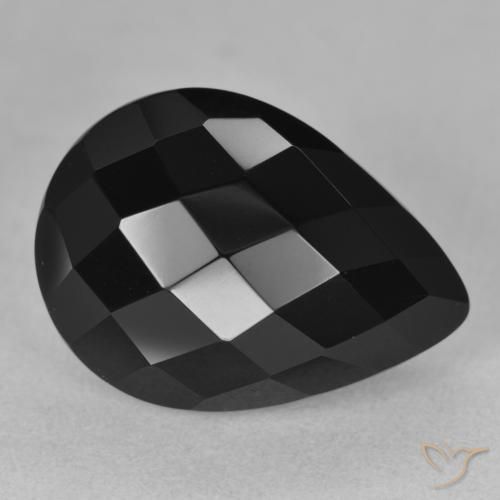 11.60ct 자연스러운 검은색 오닉스, 배 모양, 불투명체
