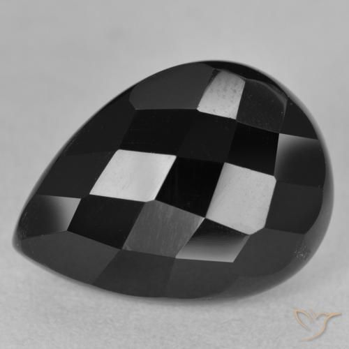 9.91ct 자연스러운 검은색 오닉스, 배 모양, 불투명체