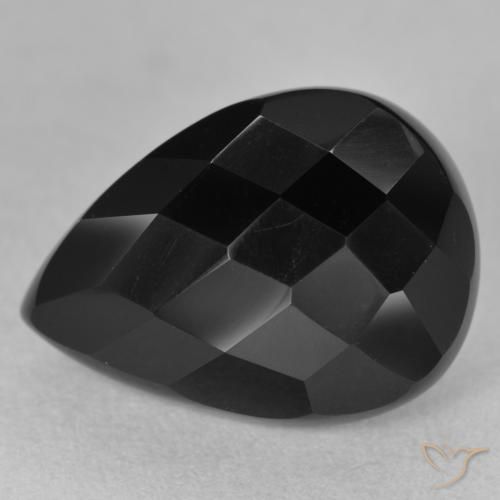10.07ct 자연스러운 검은색 오닉스, 배 모양, 불투명체