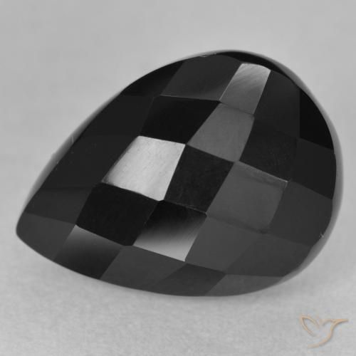 10.10ct 자연스러운 검은색 오닉스, 배 모양, 불투명체
