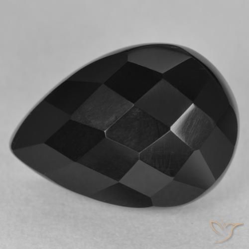9.82ct 자연스러운 검은색 오닉스, 배 모양, 불투명체