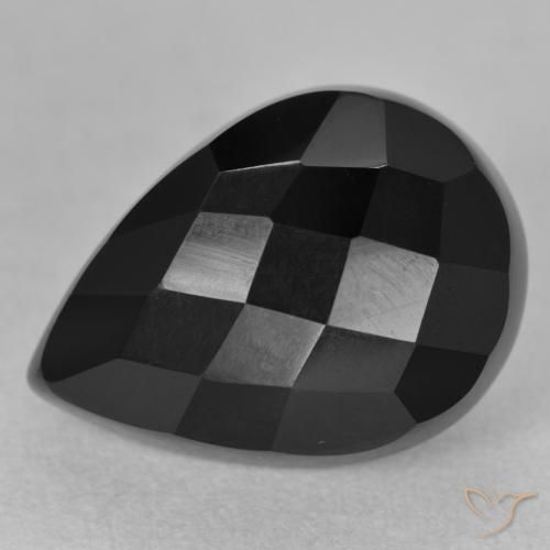 10.05ct 자연스러운 검은색 오닉스, 배 모양, 불투명체