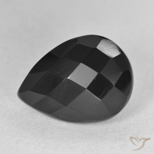 5.80ct 자연스러운 검은색 오닉스, 배 모양, 불투명체