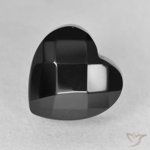 4.35ct 자연스러운 검은색 오닉스, 마음, 불투명체