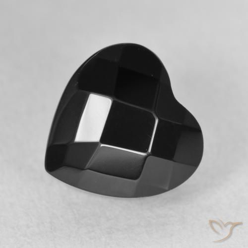 4.35ct 자연스러운 검은색 오닉스, 마음, 불투명체