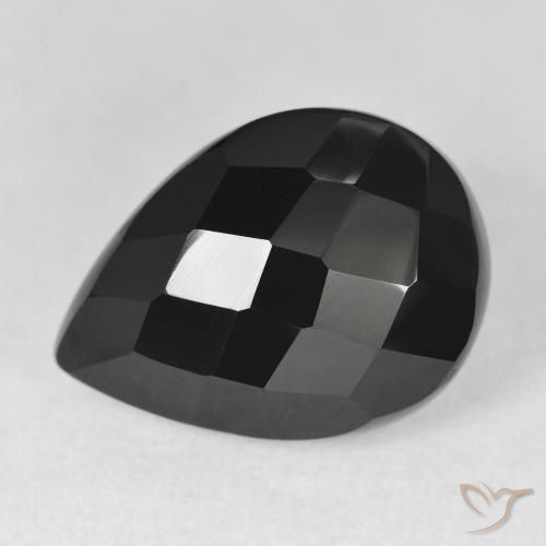 10.08ct 자연스러운 검은색 오닉스, 배 모양, 불투명체
