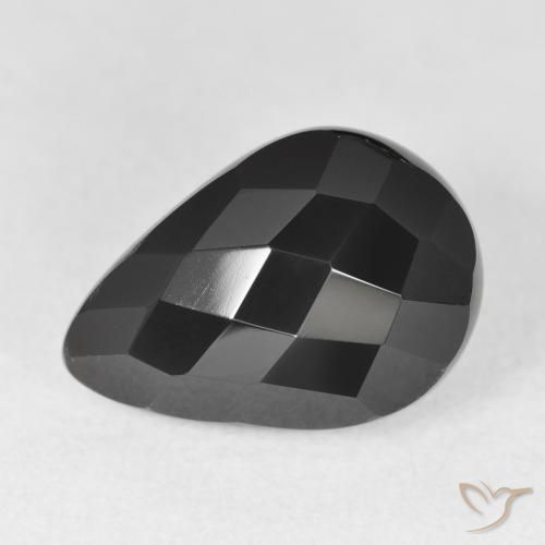 8.51ct 자연스러운 검은색 오닉스, 배 모양, 불투명체
