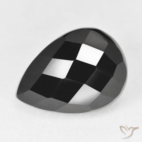 10.51ct 자연스러운 검은색 오닉스, 배 모양, 불투명체