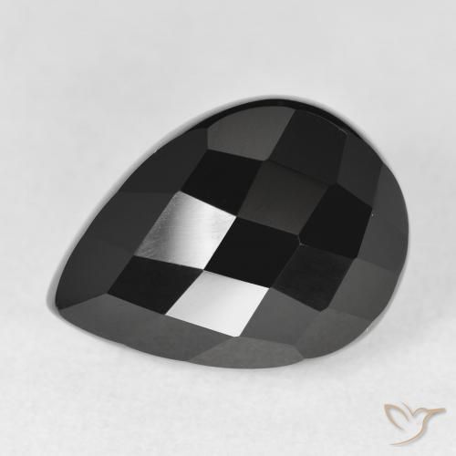 11.28ct 자연스러운 검은색 오닉스, 배 모양, 불투명체